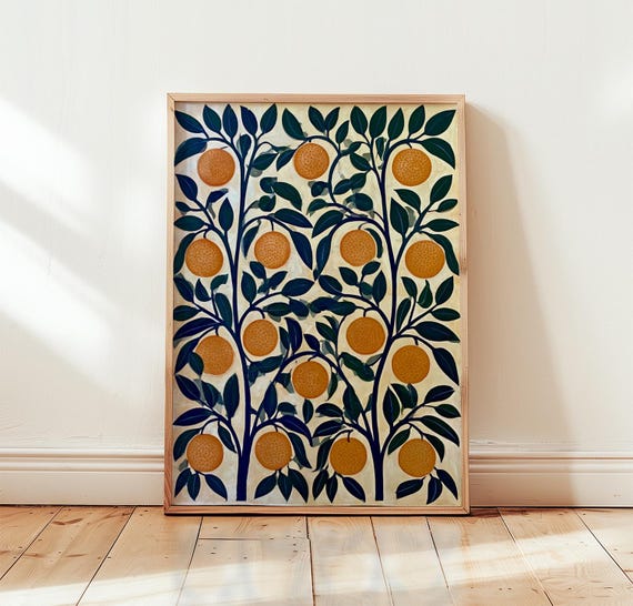 Orange Tree Mediterranean Botanical Art Print