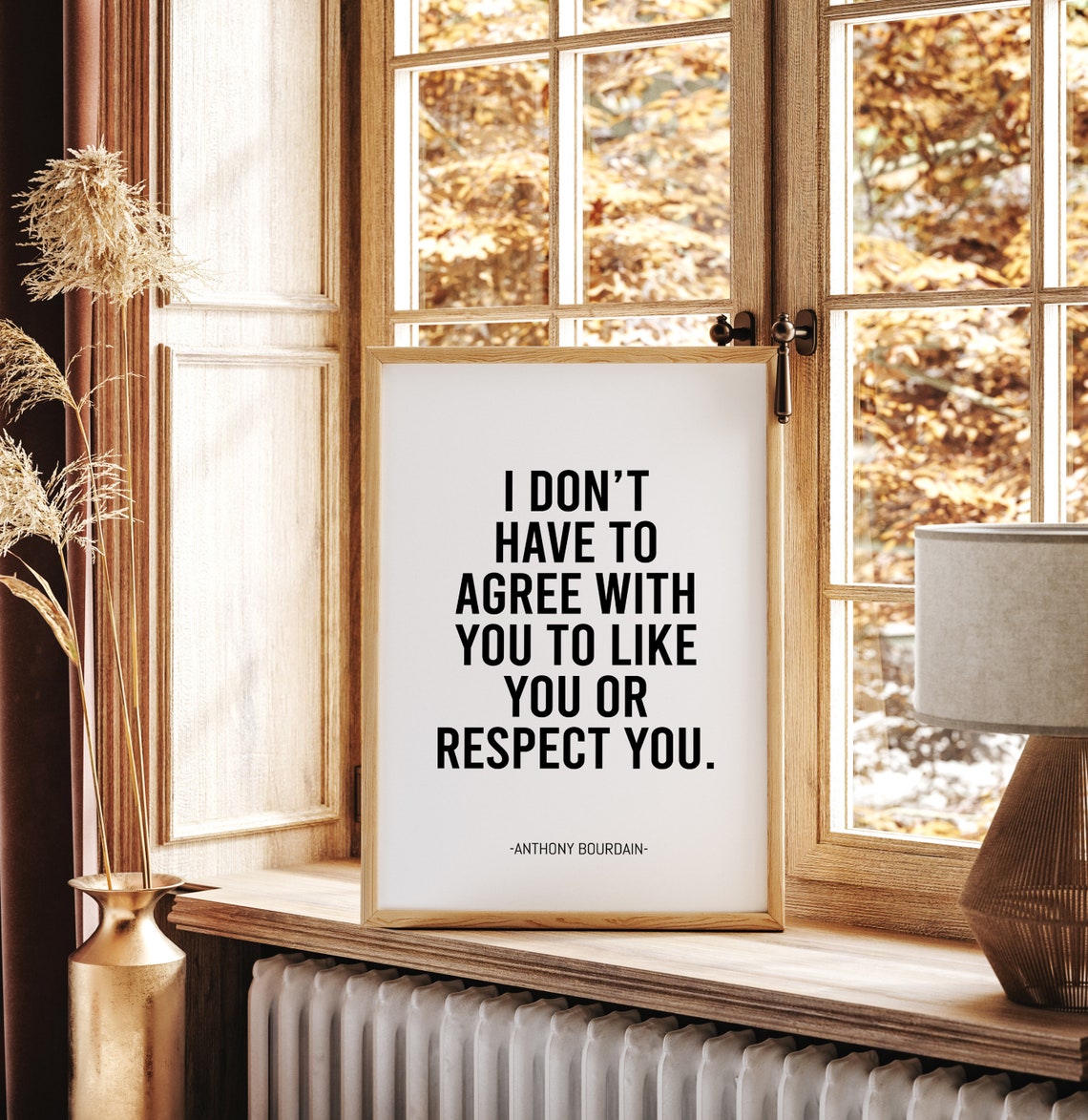 Anthony Bourdain Quotes Set Kitchen Respect Breakfast Poster - Image 2