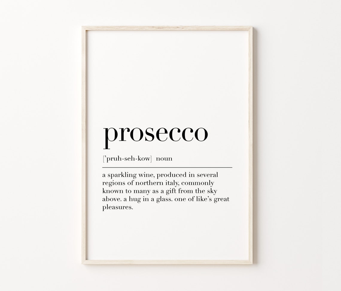 Prosecco Definition Sparkling Wine Lover Gift Bar Cart Poster - Image 3