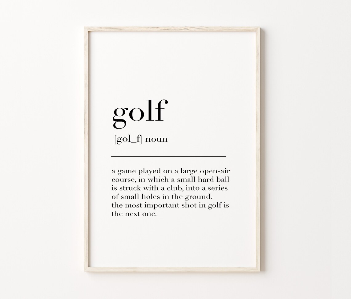 Golf Definition Print Sports Noun Meaning Minimalist Golfer Poster - Image 4