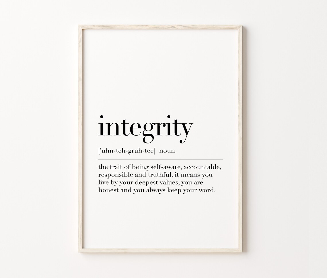 Integrity Definition Print Integrity Quote Poster Integrity Poster Integrity Sign Teamwork Poster Office Wall Art - Image 3