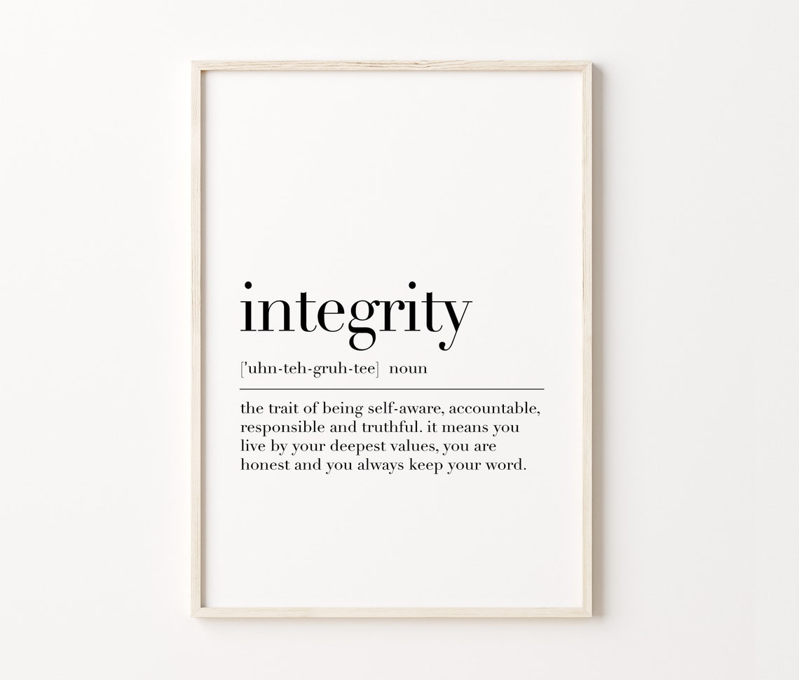 Integrity Definition Values Word Art Motivational Office Poster - Image 3