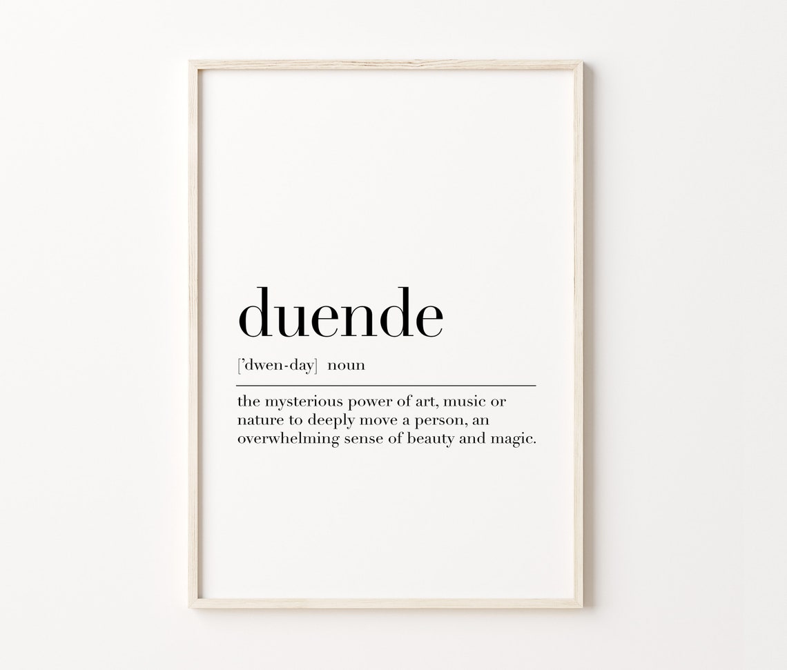 Duende Definition Minimalist Black White Dictionary Art Poster - Image 4
