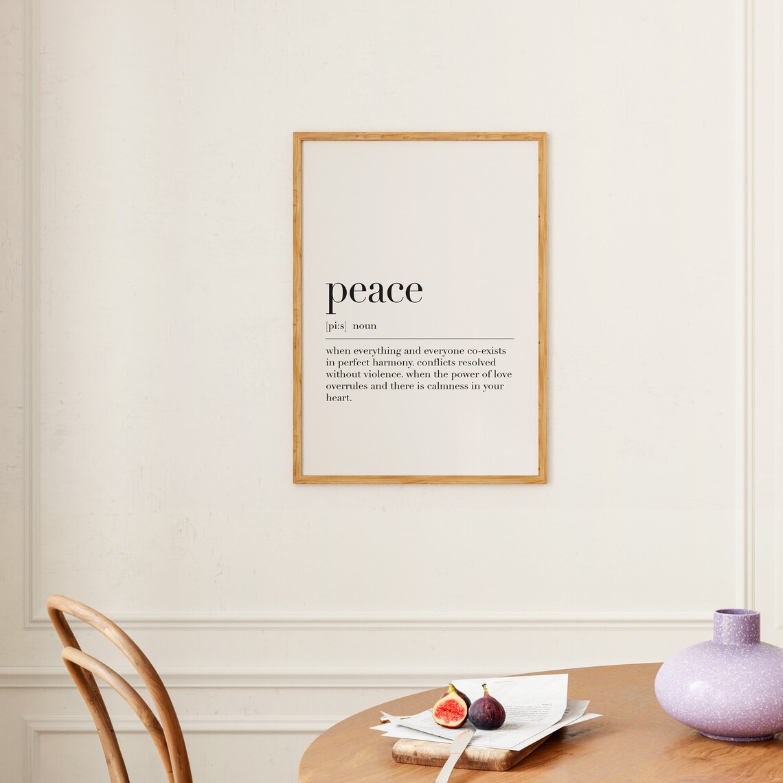 Peace Quote Typography Art Print, Peace Sign Definition - Image 3
