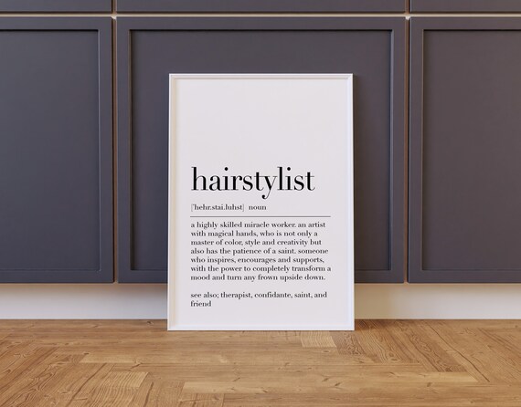 Hairstylist Hairstylist Poster Hairstylist Print Hair Salon Wall Decor Definition Print Hairdresser Gifts Poster