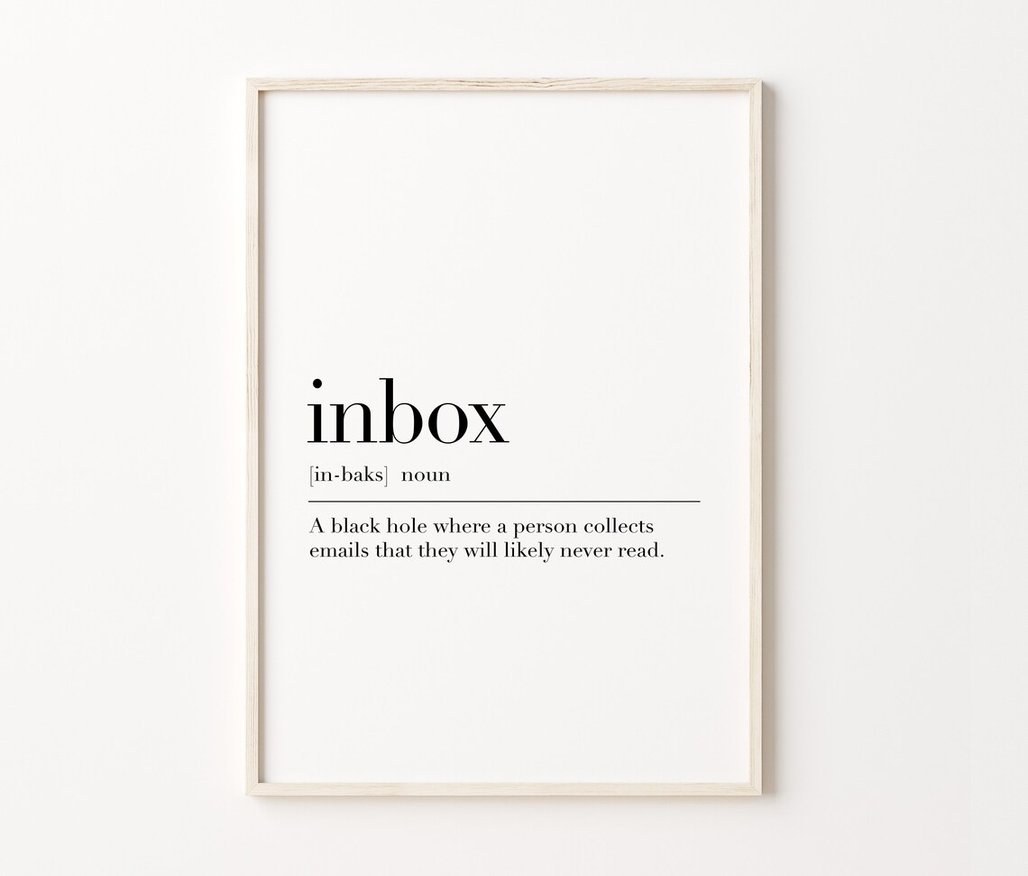 Inbox Definition Print Inbox Quote Poster Home Office Decor Wall Art Office Art Dictionary Poster Modern Wall Art - Image 4