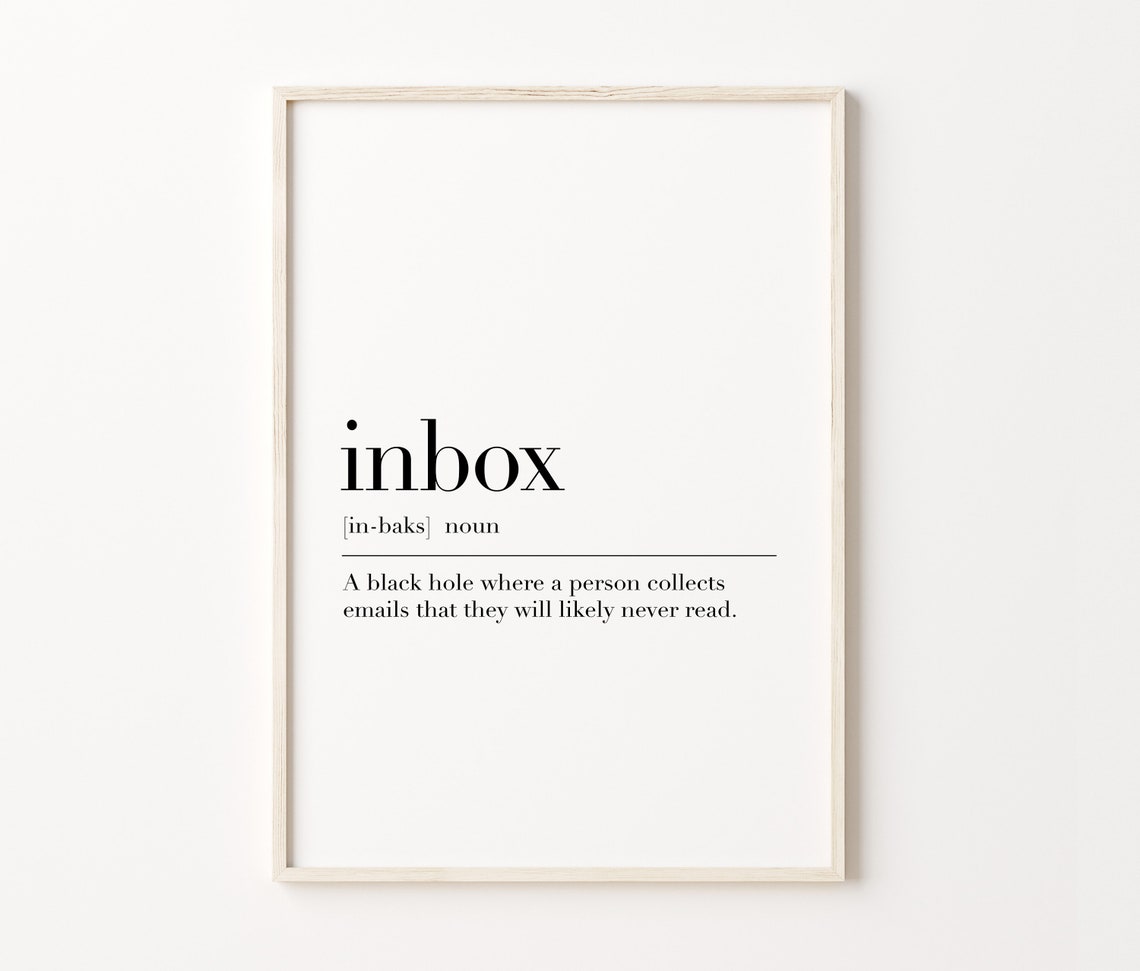 Inbox Funny Office Dictionary Definition Email Humor Quote Poster - Image 4