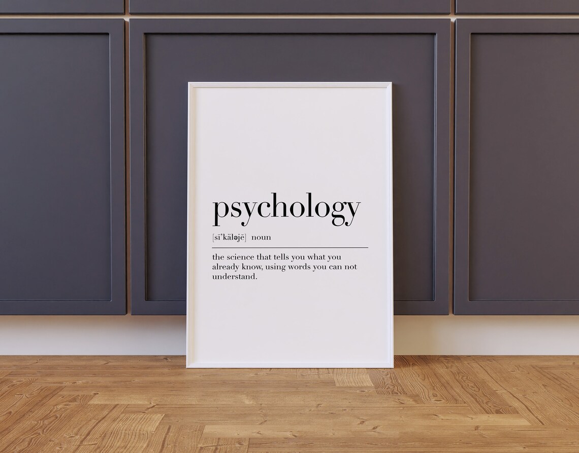 Psychology Definition Print Funny Noun Meaning Minimalist Poster - Image 2