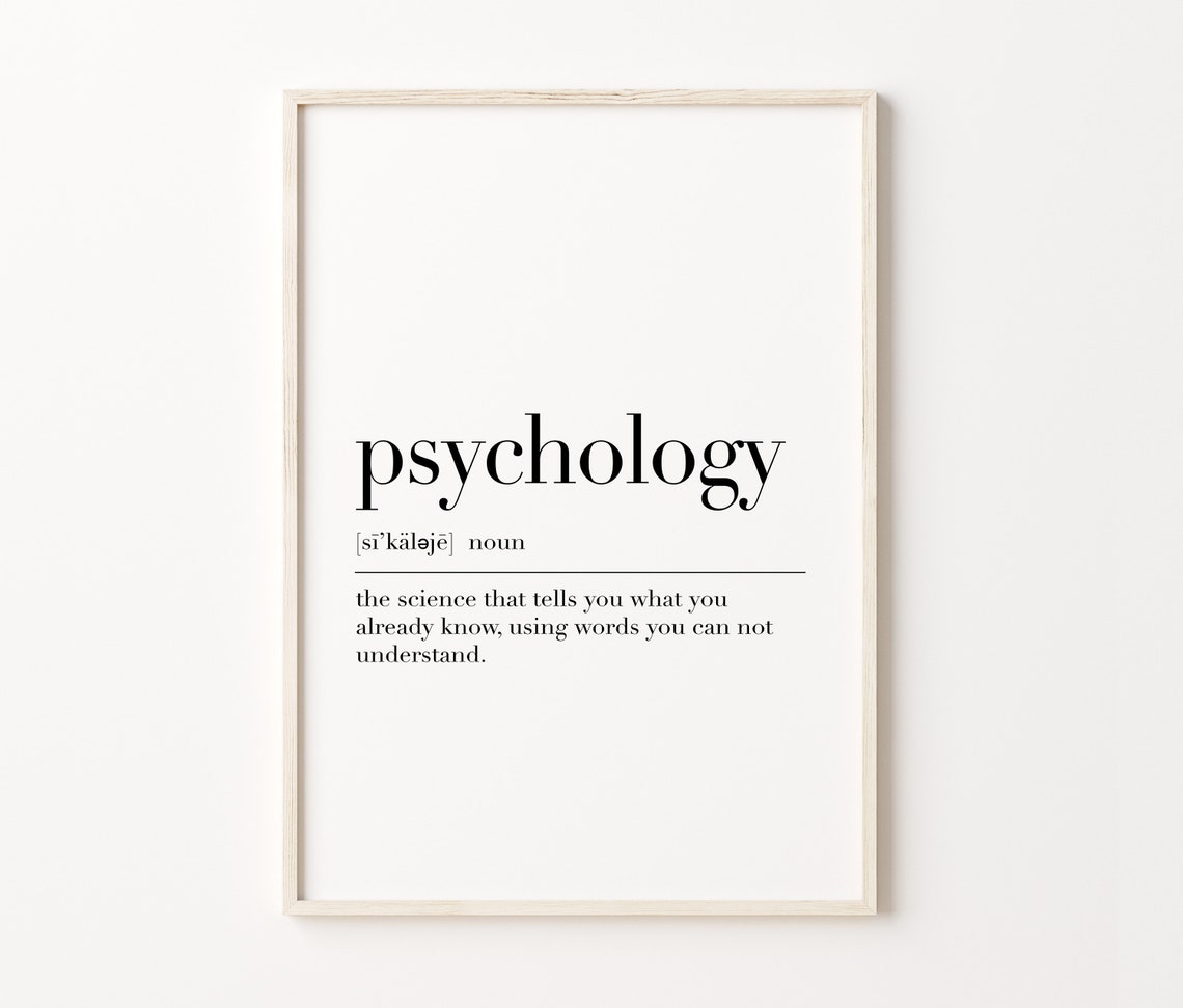 Psychology Definition Print Funny Noun Meaning Minimalist Poster - Image 4
