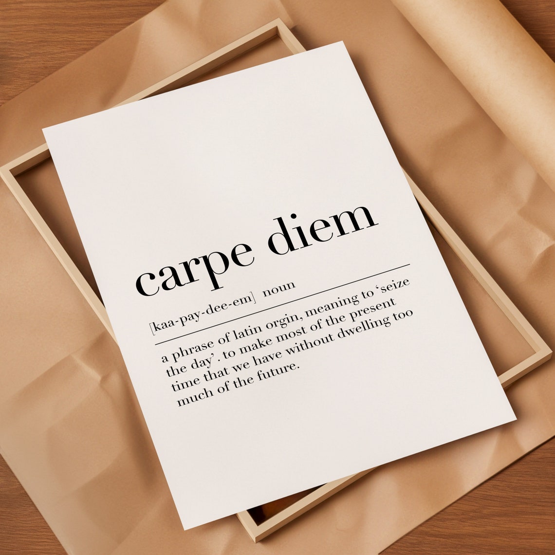 Carpe Diem Latin Seize the Day Definition Quote Typography Poster - Image 3