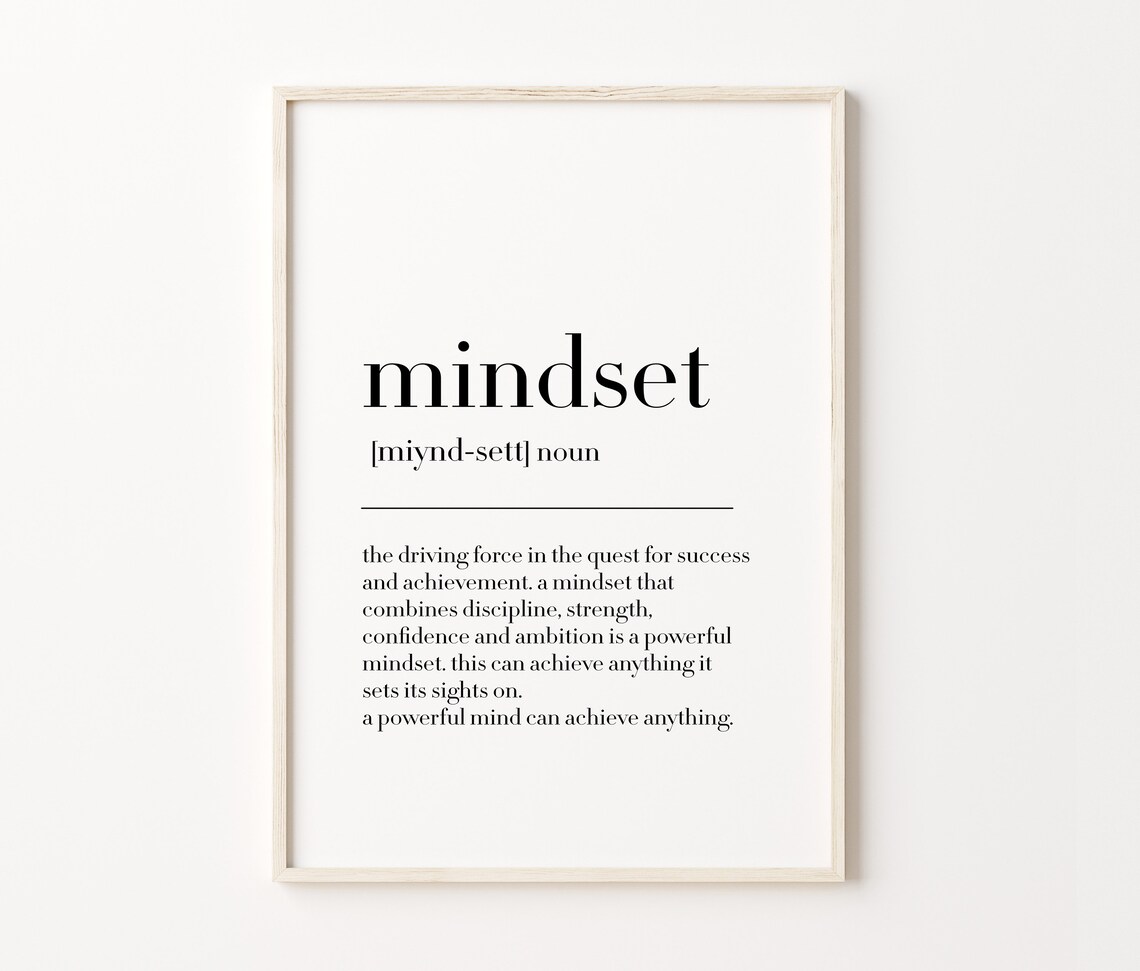 Mindset Definition Poster, Office Wall Art Print - Image 3