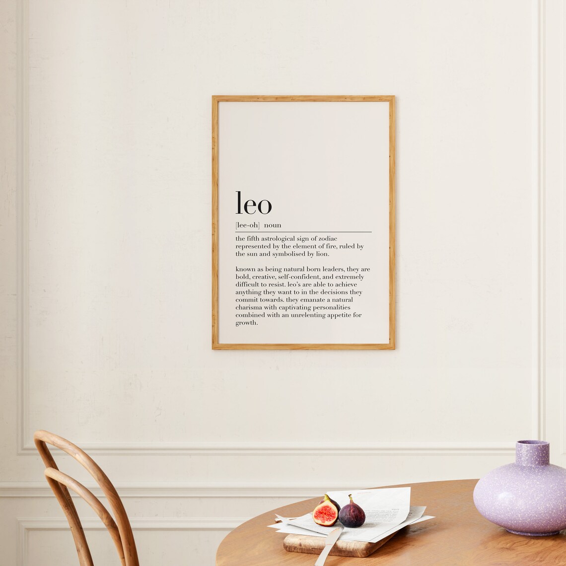 Leo Definition Poster Leo Zodiac Print Zodiac Wall Art Leo Quote Poster Astrology Gifts Dictionary Poster - Image 3