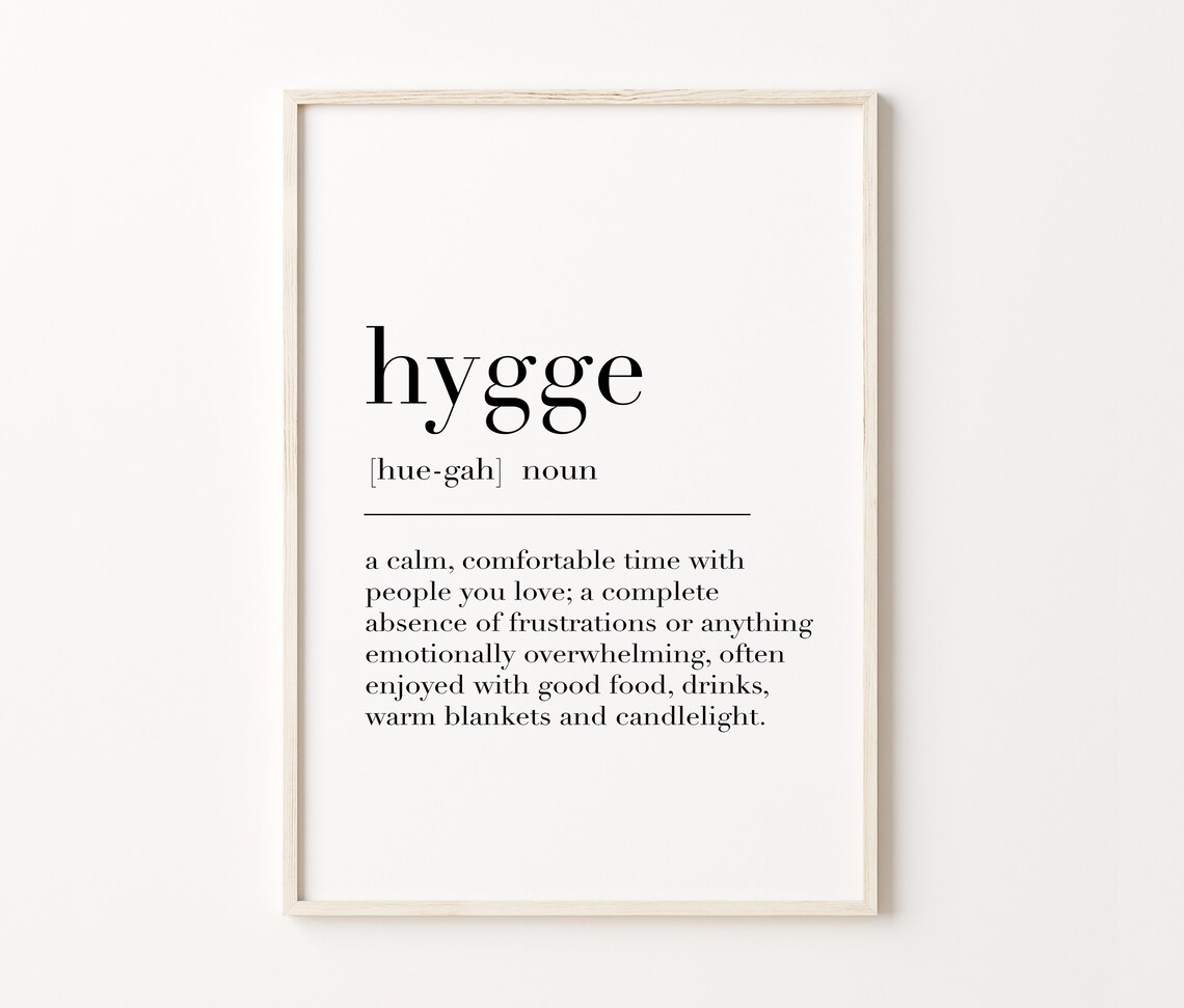 Hygge Definition Nordic Typography Art Print - Image 3