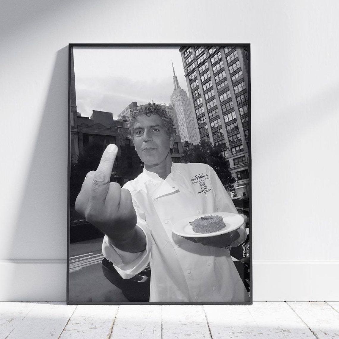 Anthony Bourdain Middle Finger Chef New York Street Photo Poster