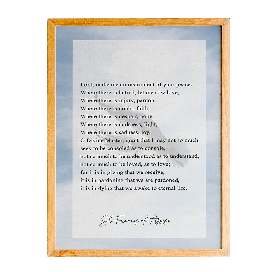 St Francis Of Assisi Quote Lord Make Me An Instrument Of Your Peace Literary Wall Prints Home Decor Art Inspirational Gifts Home Decor