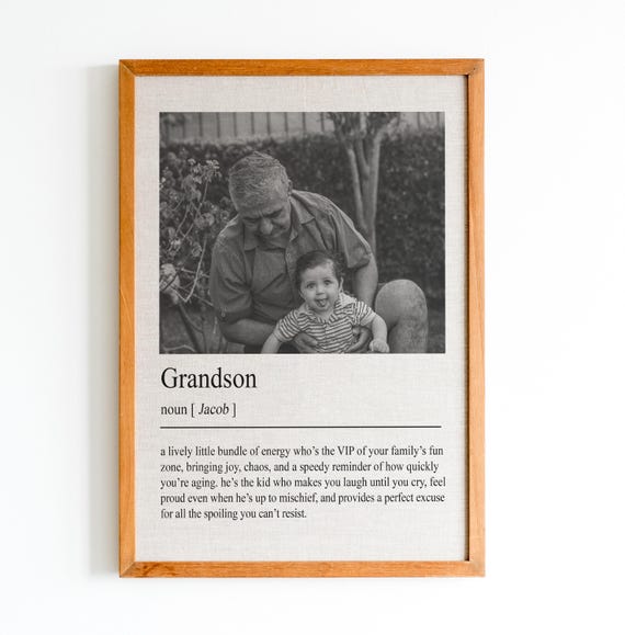Personalized Grandson Definition Print Wall Art Print Gifts Grandson Print Custom Photos Gift Quote Print Custom Gift