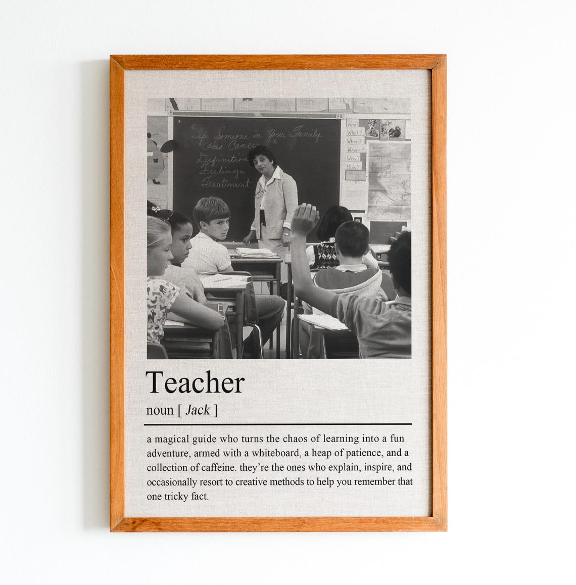 Teacher Dictionary Definition Photo Poster Appreciation Gift for Her