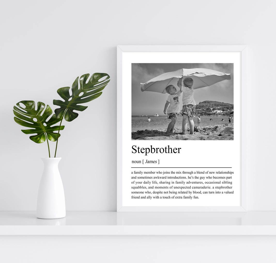 Personalized Stepbrother Definition Print Art Print Gifts Stepbrother Print Custom Photos Gift Quote Print Wall Art - Image 2