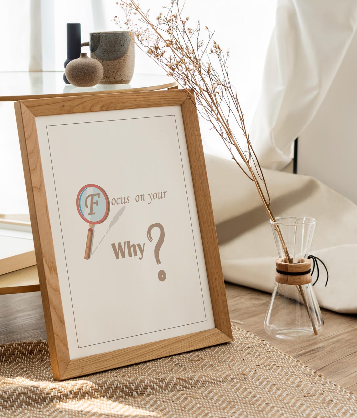 Focus On Your Why Magnifying Glass Question Mark Office Poster - Image 2