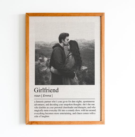 Personalized Girlfriend Definition Print Wall Art Print Gifts Wall Art Print Custom Photos Gift Quote Gift For Her
