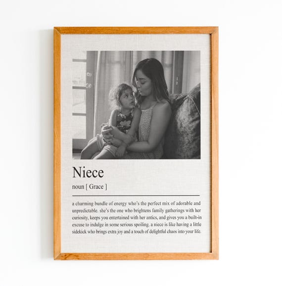 Personalized Niece Definition Print Art Print Gifts Niece Gift Custom Photos Gift Quote Print Wall Art
