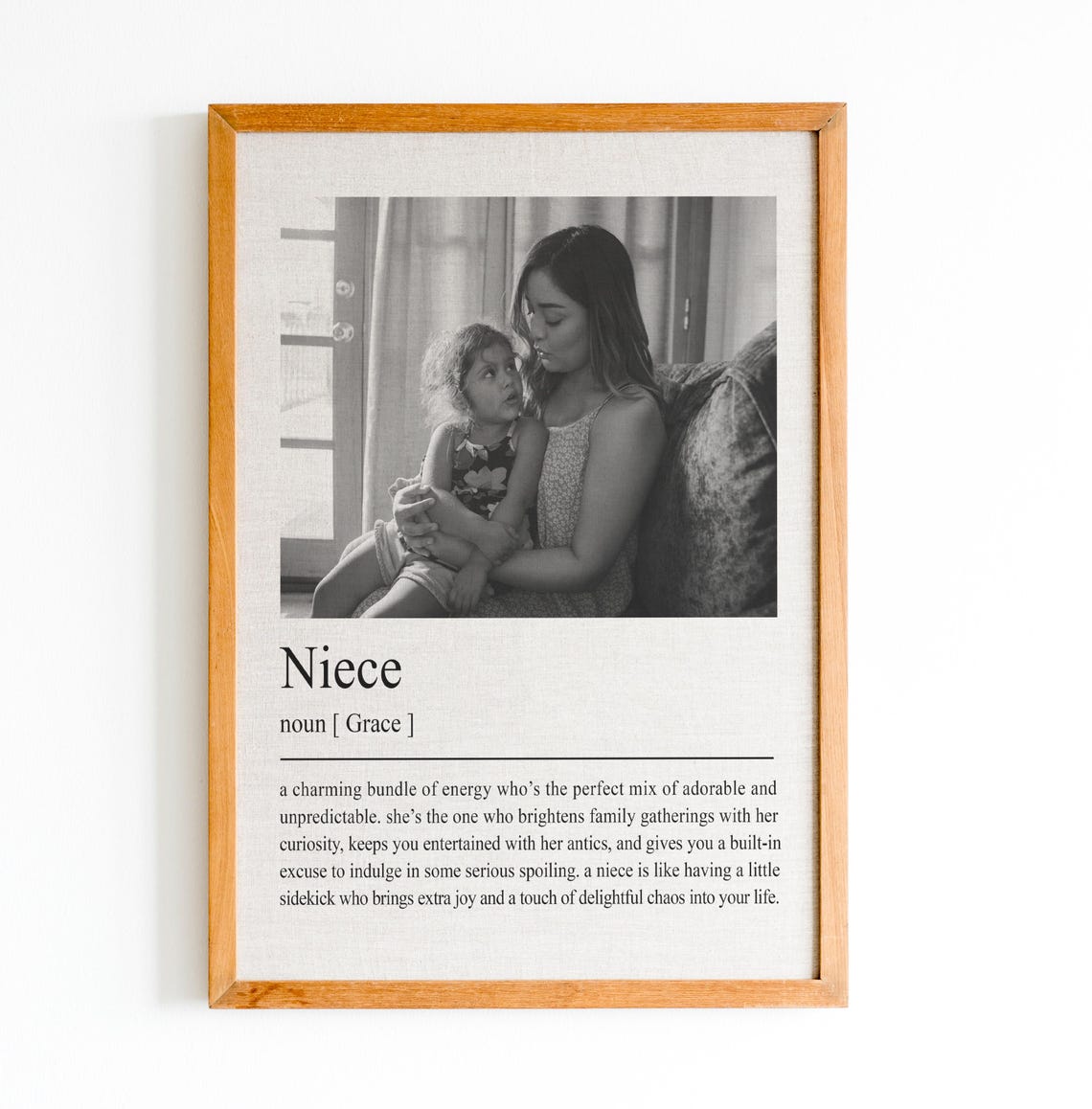 Personalized Niece Photo Dictionary Definition Sweet Gift Poster