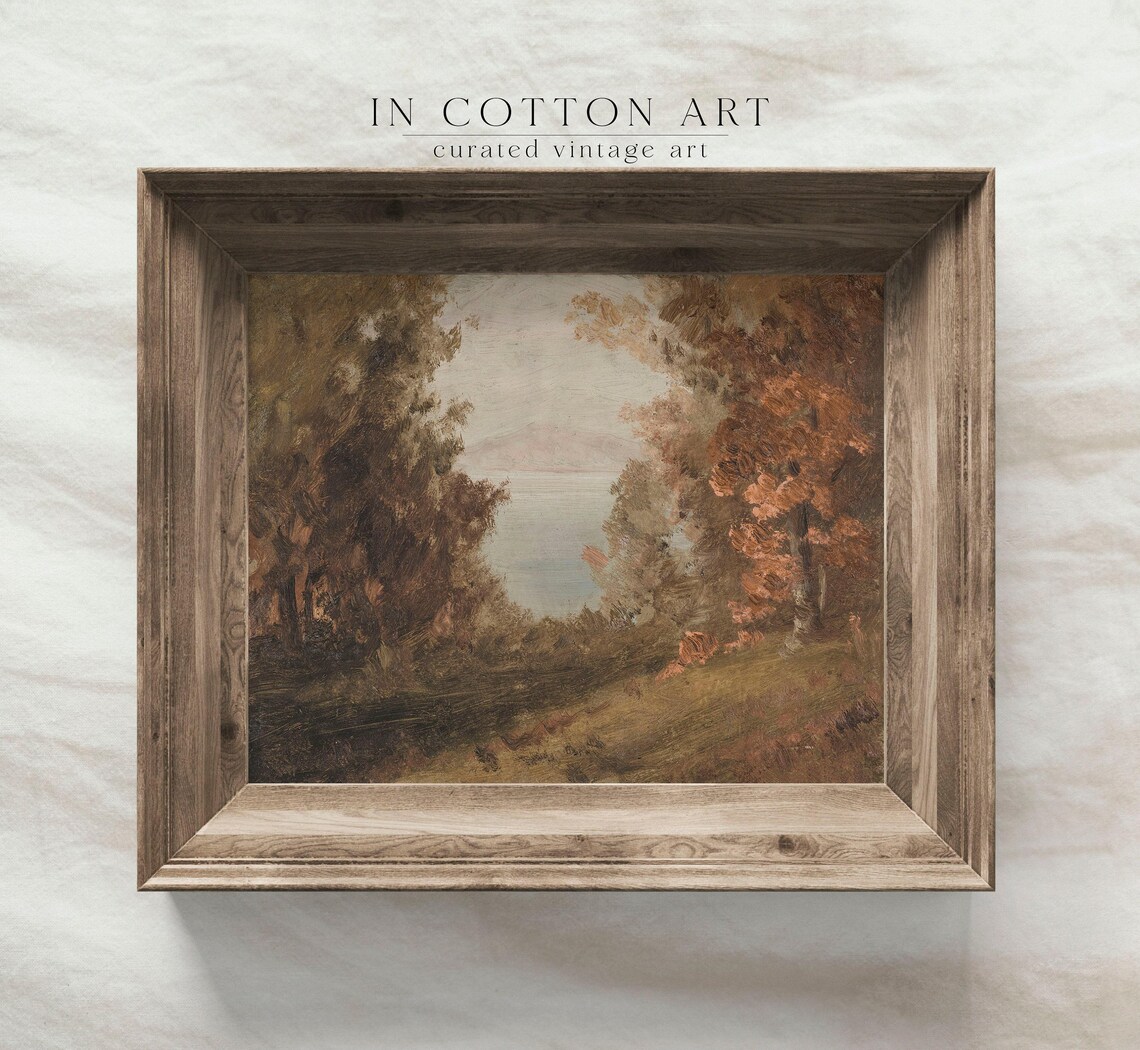 Warm Autumn Landscape Art Print, Rustic Lodge Style - Image 4