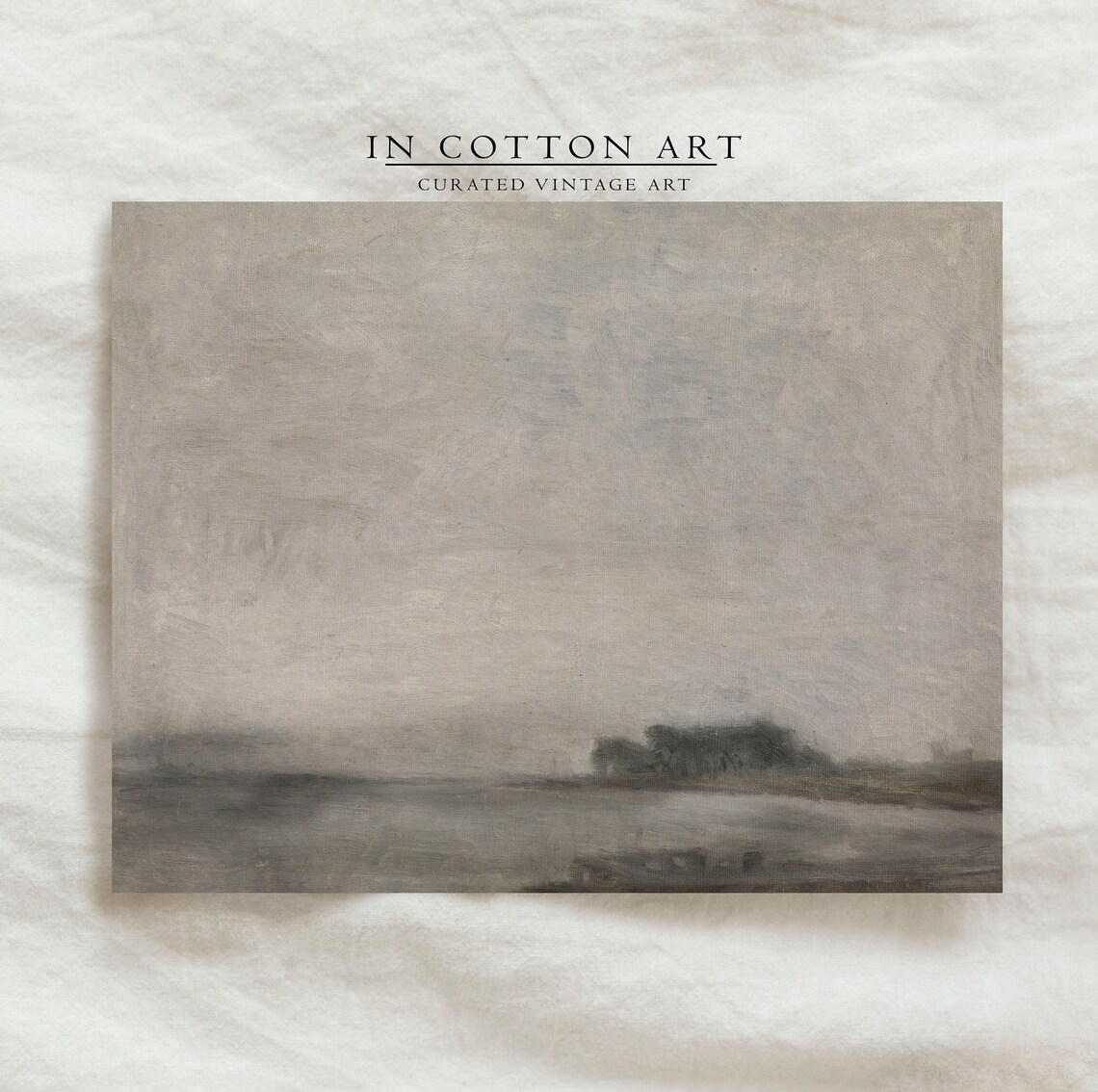 Vintage Dark Scenery, Minimalist Abstract Landscape Art Print