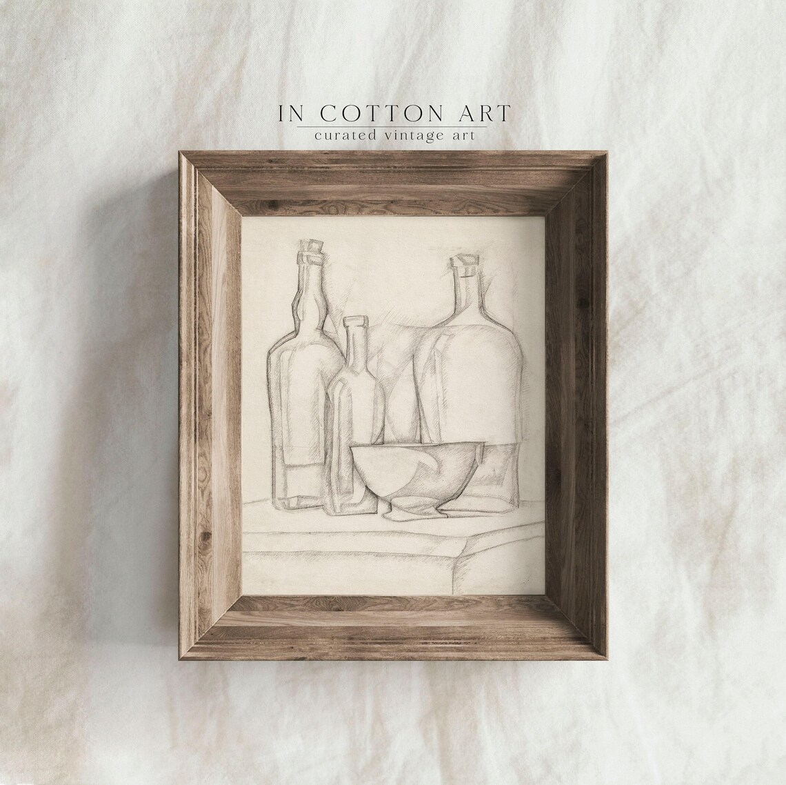 Vintage Still Life Sketch, Modern Cottage Art Print - Image 4