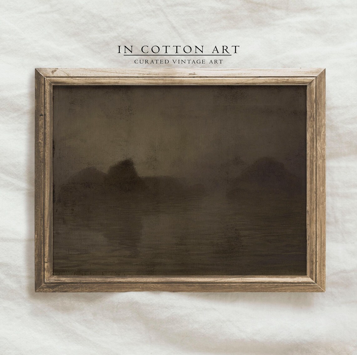 Vintage Dark Abstract Seascape Landscape Art Print - Image 4