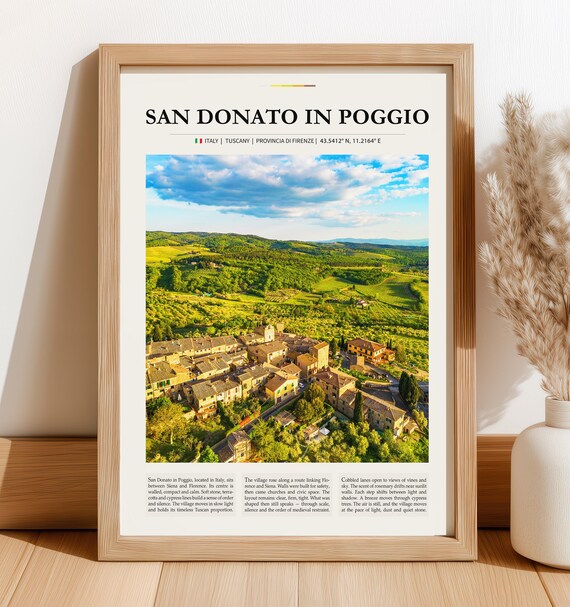 San Donato In Poggio Tuscany Aerial Village Hills Travel Poster