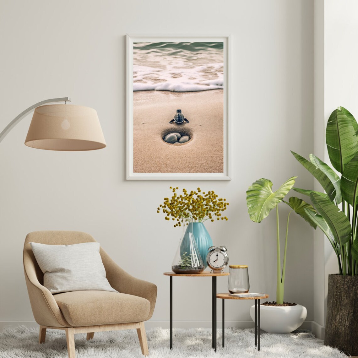 Beach Sea Turtle Poster Print, Ocean Sea Life Decor - Image 4