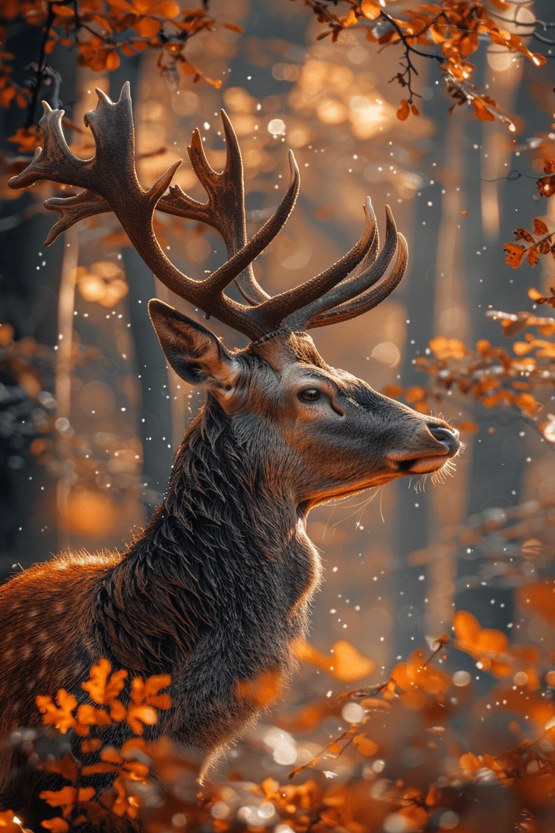 Autumn Deer Poster, Seasonal Wall Art Print - Image 2