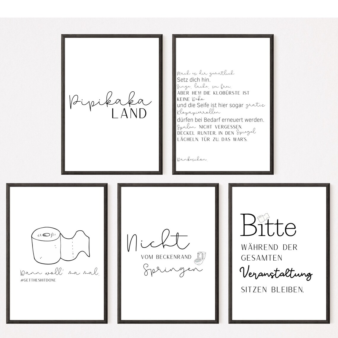 Toilet Rules Bathroom Humor Typography Poster Print - Image 4