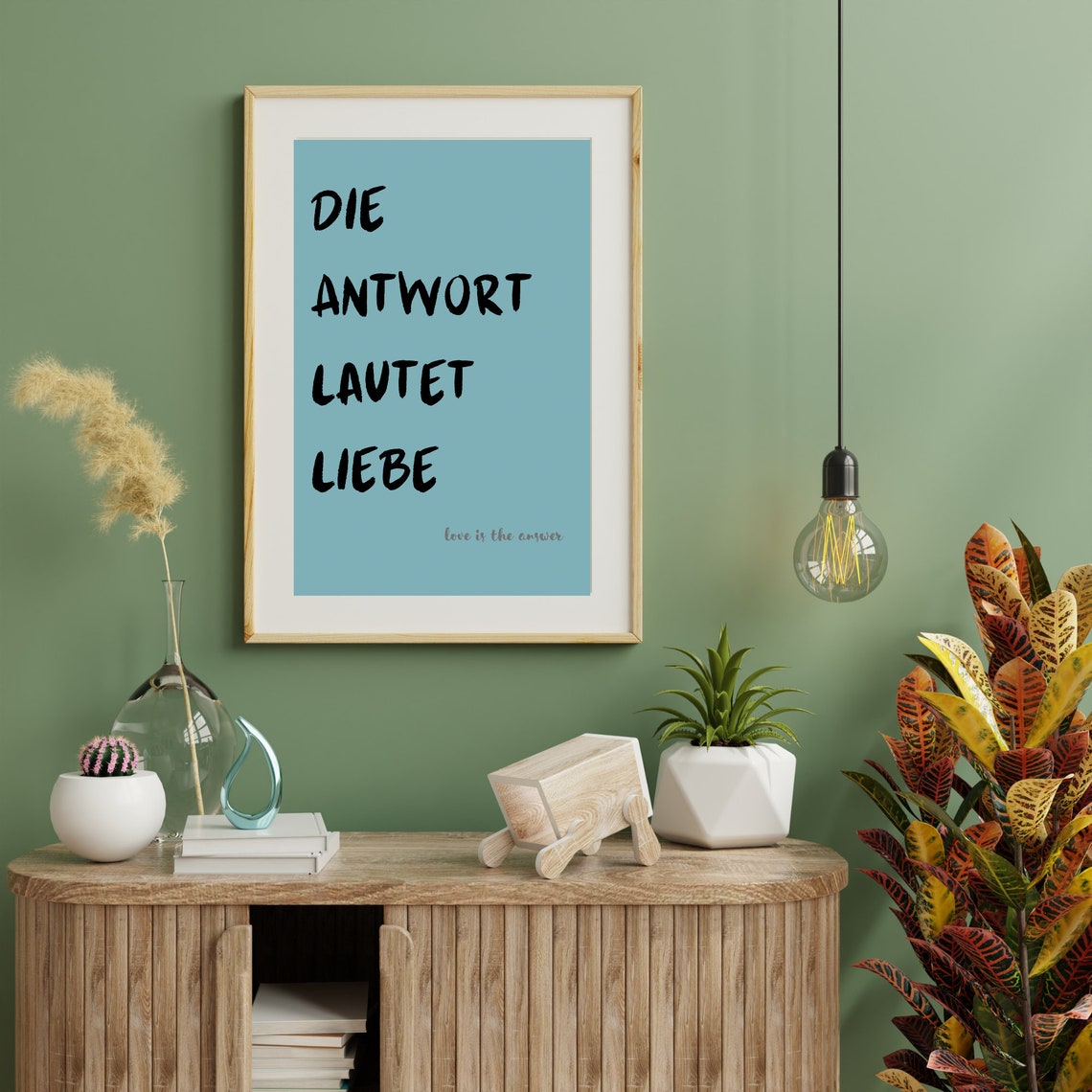 Die Antwort Lautet Liebe Love Is The Answer Quote Typography Poster - Image 2