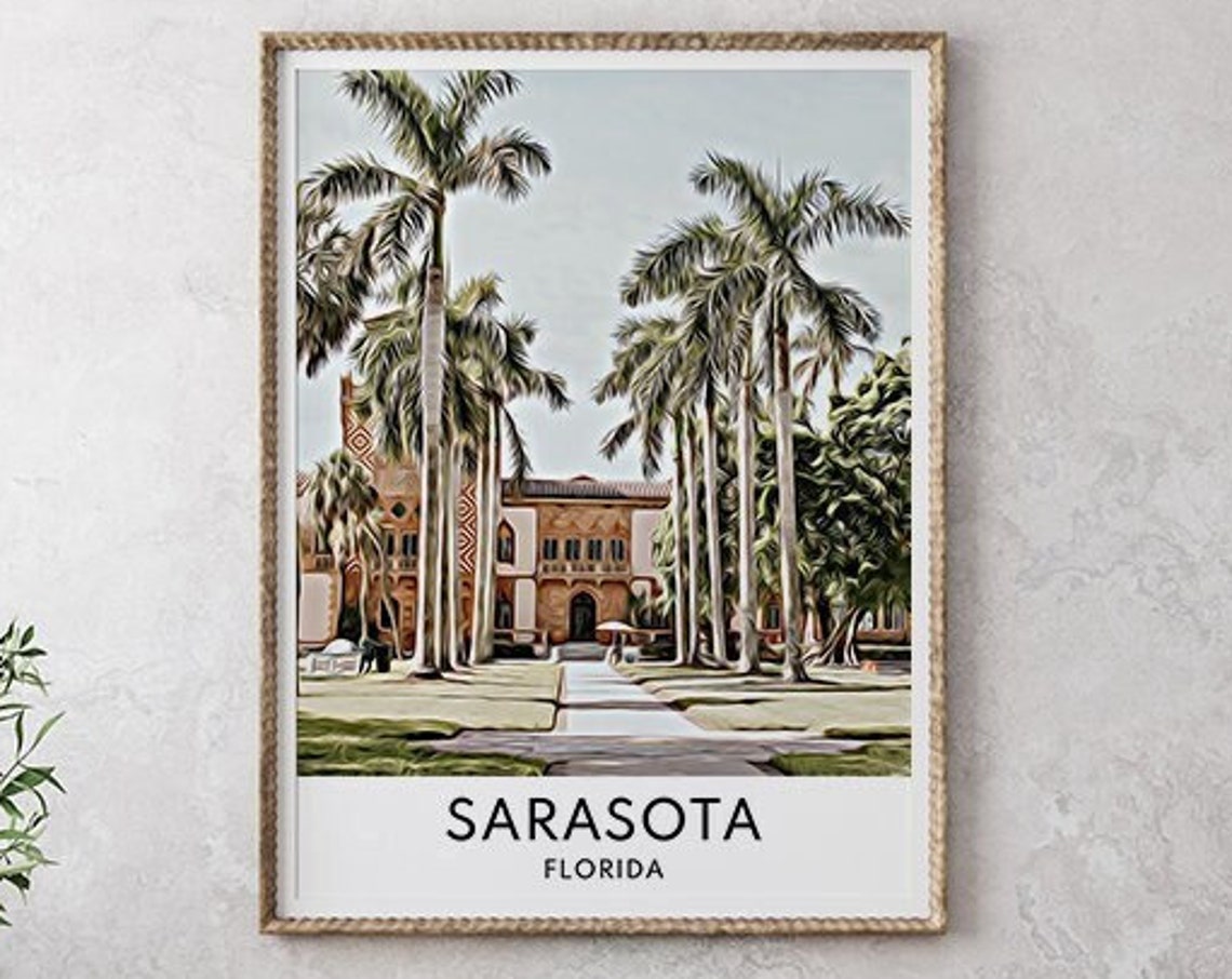 Sarasota Print Sarasota Art Sarasota Wall Art Sarasota Poster Sarasota Wall Decor Sarasota Painting Sarasota Art Print Florida Travel