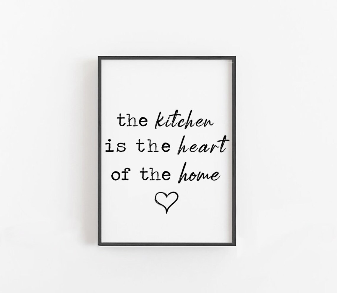 The Kitchen Is The Heart Of The Home Typewriter Quote Poster - Image 4