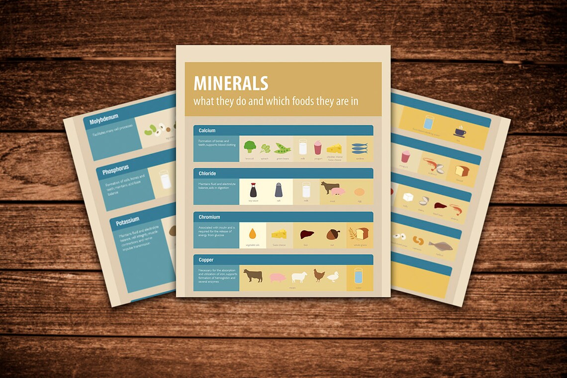 Vitamin Guides Mineral Guides Nutrition Guide Art Print - Image 4