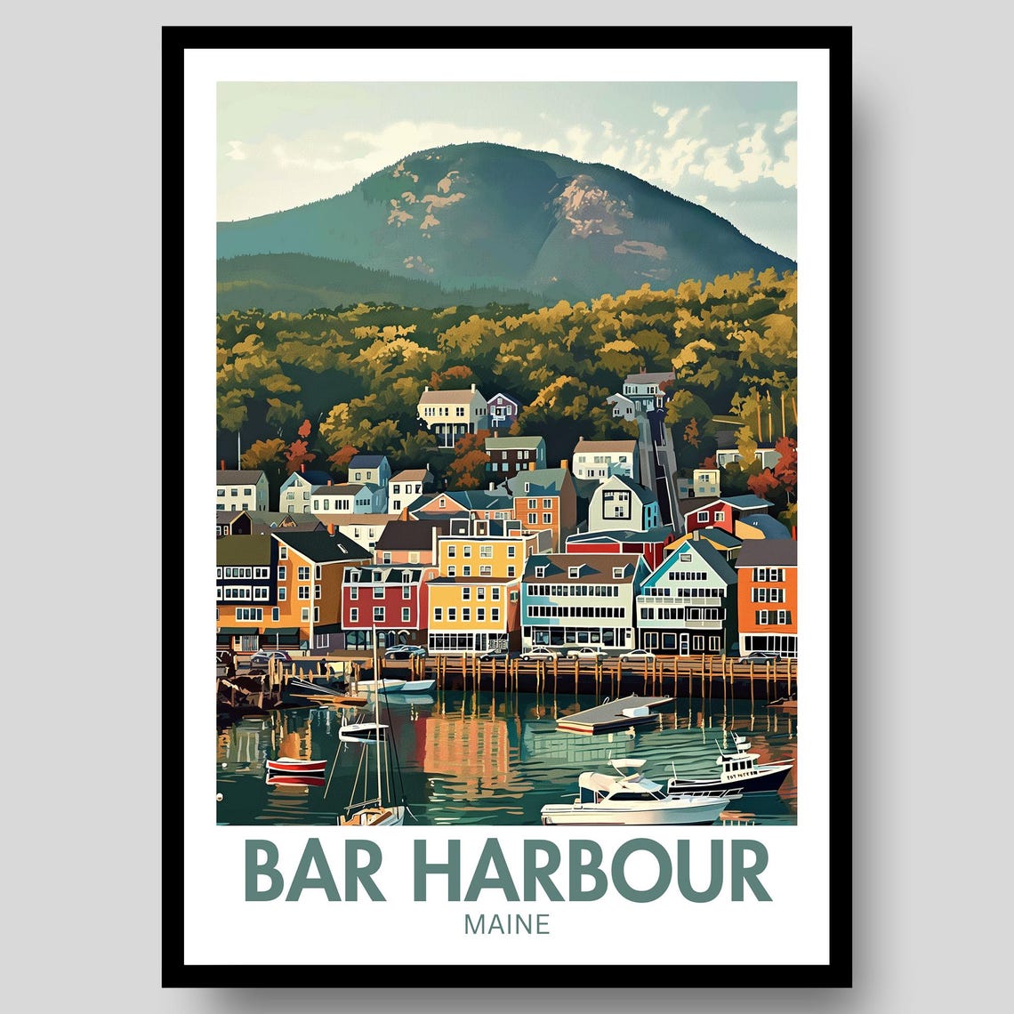 Bar Harbour, Maine Travel Poster