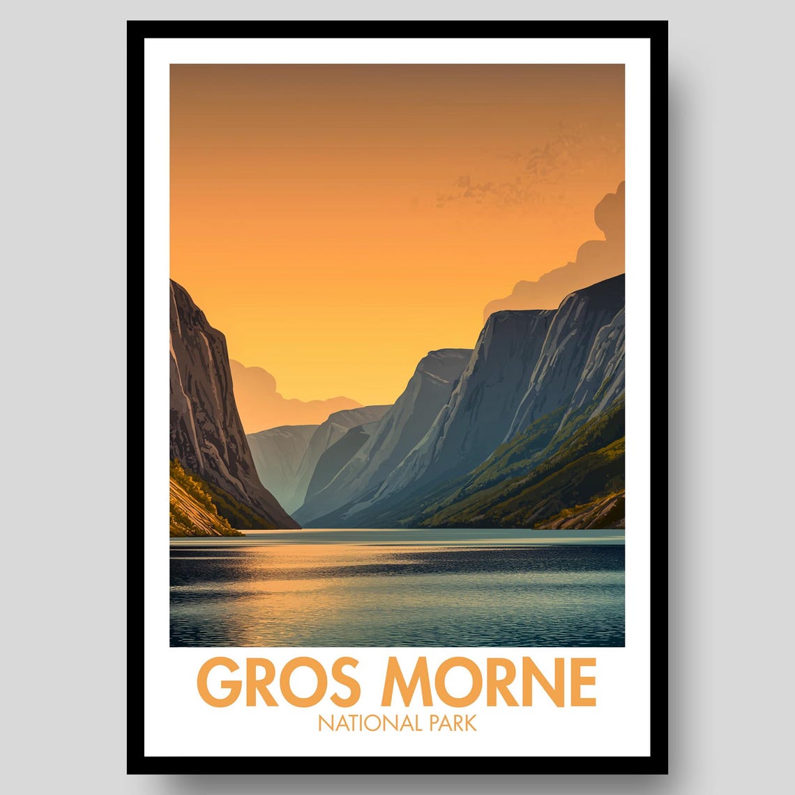 Gros Morne National Park Fjord Sunset Dramatic Coastline Poster