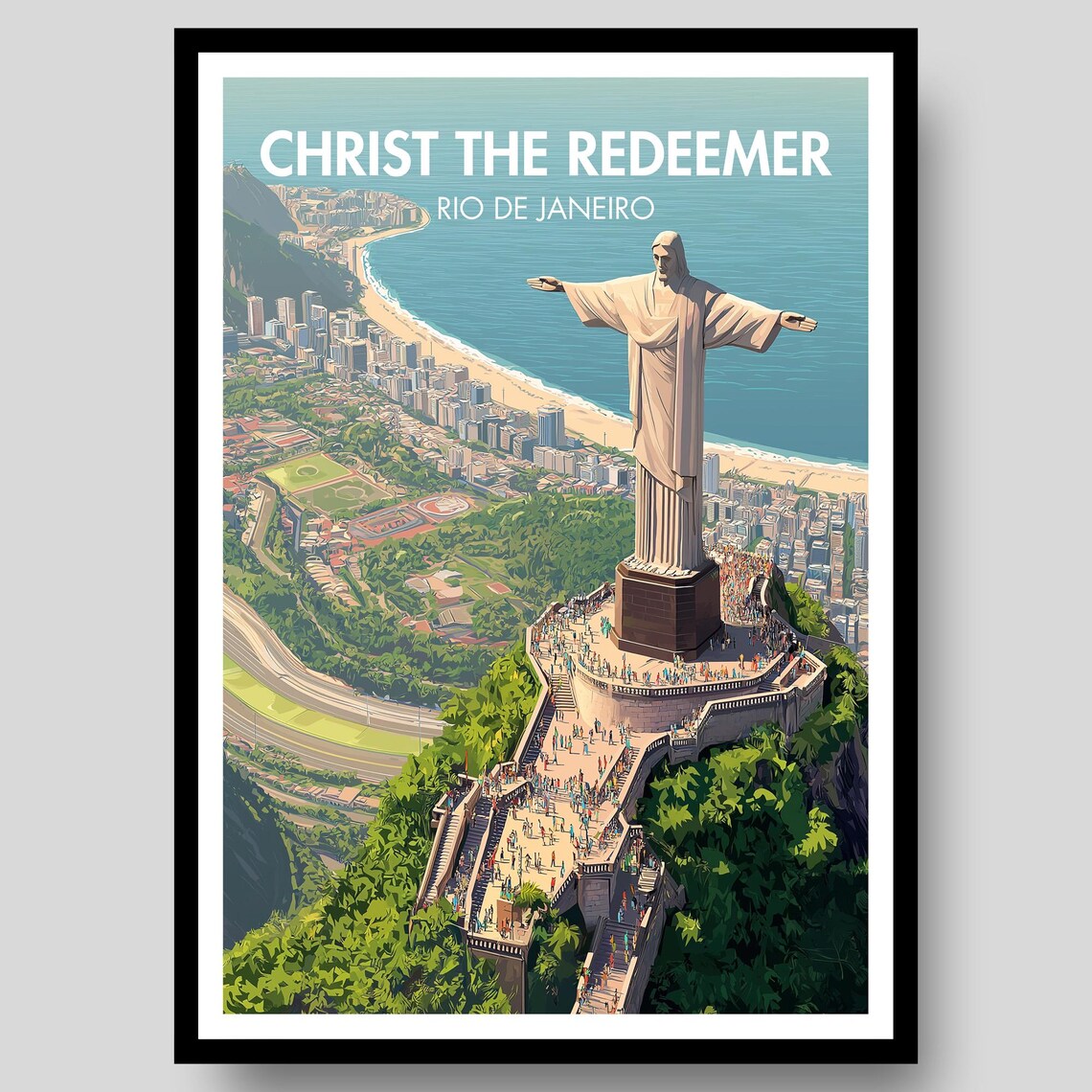 Christ The Redeemer, Rio De Janeiro Brazil Travel Poster