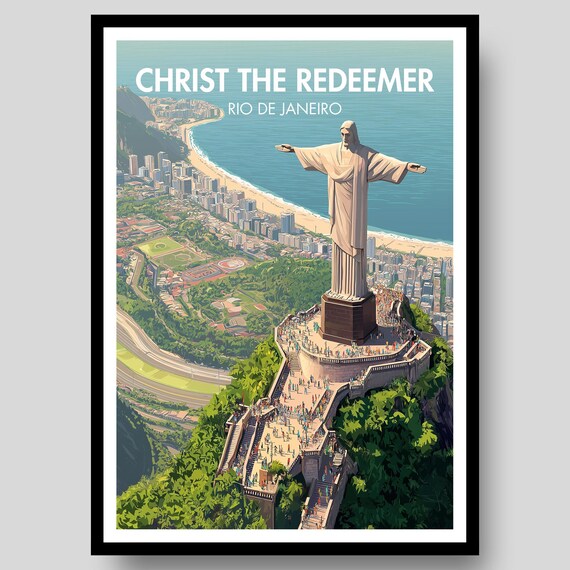 Christ The Redeemer, Rio De Janeiro Brazil Travel Poster