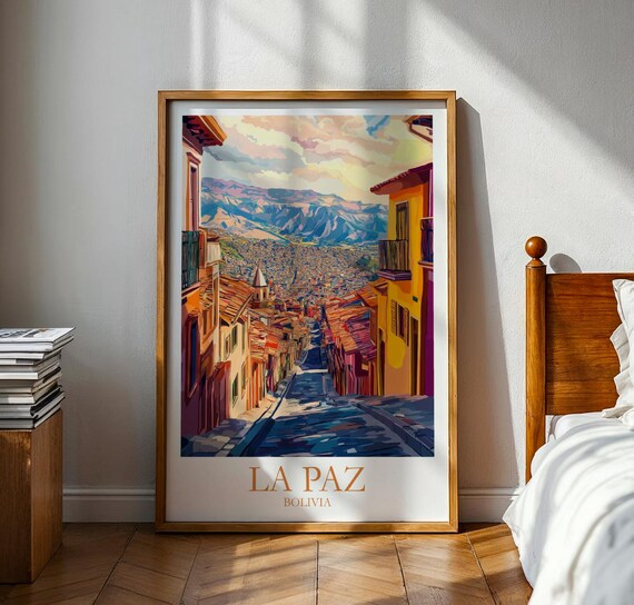 La Paz Poster Bolivia Mountain South America Wall Decor Travel Canvas Art