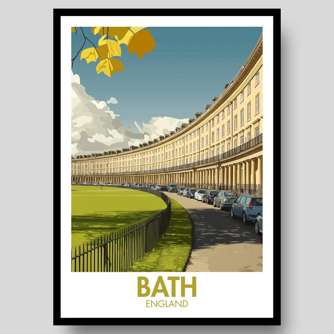 Bath Poster Royal Crescent Somerset Art Print City Wall