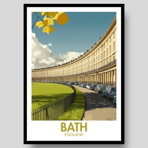 Bath Poster Royal Crescent Somerset Art Print City Wall