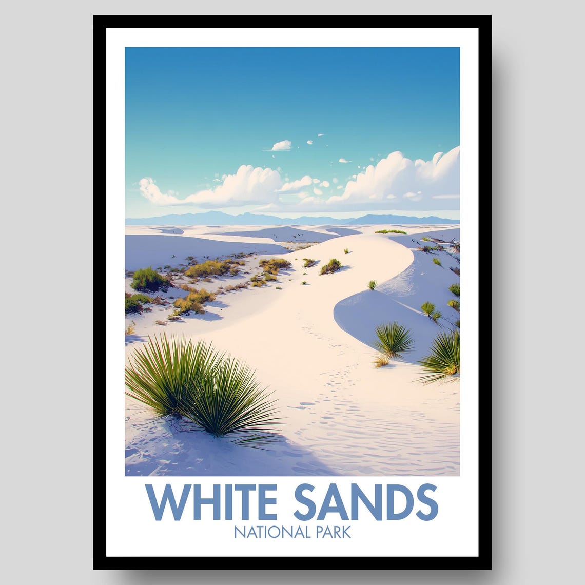 White Sands National Park Gypsum Dunes Desert Landscape Poster