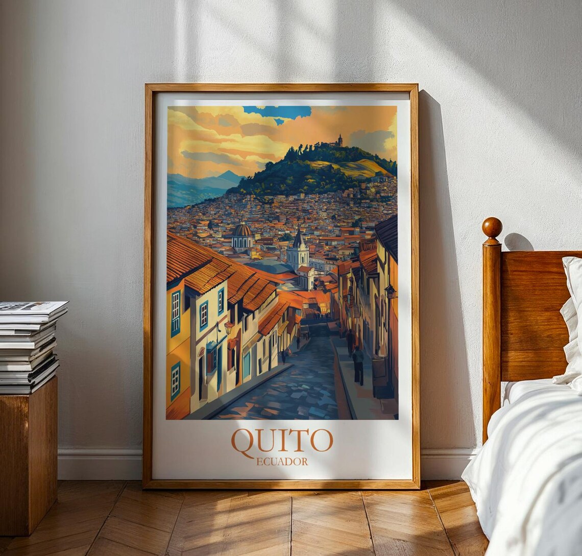 Quito Travel Poster Ecuador Wall Art Vacation Gift For Traveller