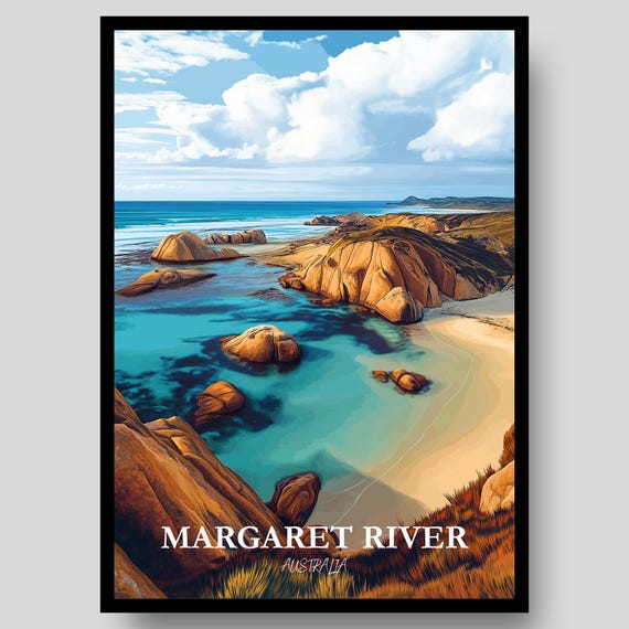 Margaret River Poster Western Australia Beach Australian Wall Art Perth