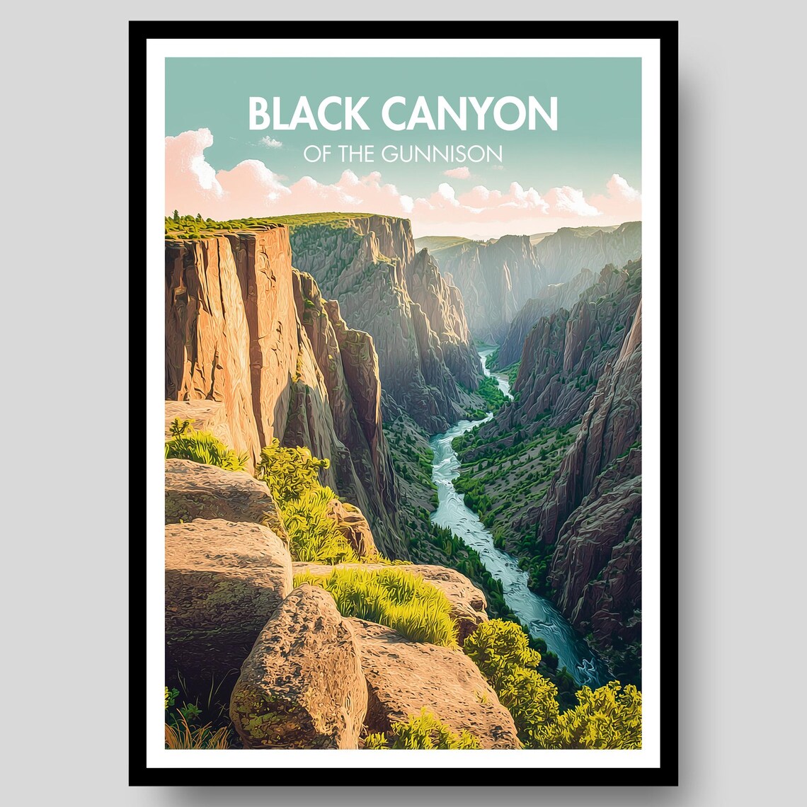 Black Canyon of the Gunnison Colorado National Park Scenic Poster
