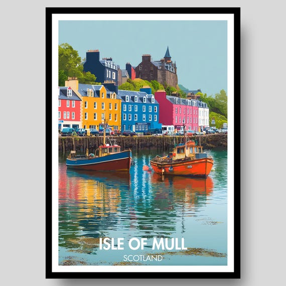 Isle Of Mull Poster Scottish Wall Art Scotland Gifts Print Map